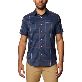 Columbia Muške Košulje - Thirty Mile Ledge Short Sleeve Tamnoplave | ROET-18364